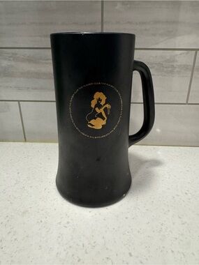 Vintage 1960-1970’s PLAYBOY Club Matte Black Mug with Gold Logo